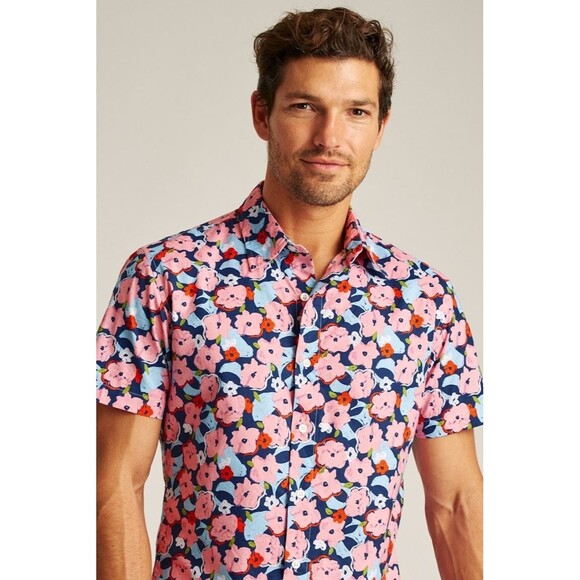 Bonobos Riviera Short Sleeve Men's Shirt Printed Standard Fit Long XXL 269962 - Picture 3 of 5